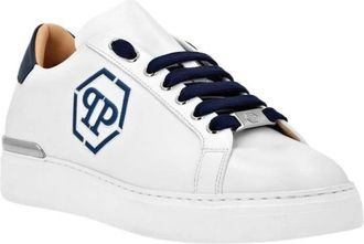 Philipp Plein Nappa Leren Lage Sneakers Hexagon - Heren - Sneakers - Wit - 41 EU - Leer - Schoenen
