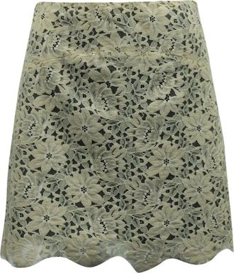 Sandro Mini-rok met bloemenkant - Beige