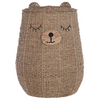 Beliani Cesta De Algas Marinas Natural Beige 68 Cm Oso Habitaci&oacute;n Infantil Fulan