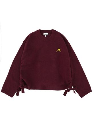 Ganni Wool Blend Oversized Sweater - Bordeaux