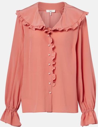 Chloé Ruffled silk crepe de chine blouse