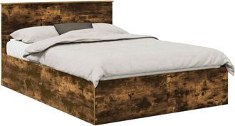 vidaXL Estructura De Cama Roble Ahumado 150 X 200 Cm Vidaxl