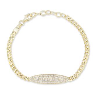 Glaze Jewelry Sterling Silver Curb Chain ID Bracelet
