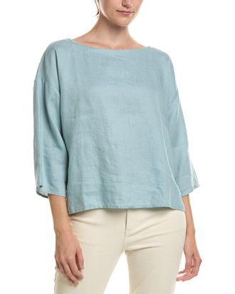 Eileen Fisher Eileen Fisher Bateau Linen Box Top