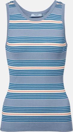 Prada Top in maglia a coste di cotone