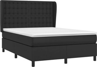 vidaXL Vidaxl - Cama Box Spring Con Colch&oacute;n Cuero Sint&eacute;tico Negro 140x200cm