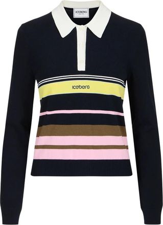 Iceberg Polo Shirt - Dames - V-hals truien - Veelkleurig - M - Katoen - Truien & Vesten