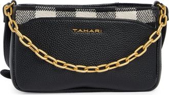 Elie Tahari Hollis Gingham Crossbody Bag in Black at Nordstrom Rack