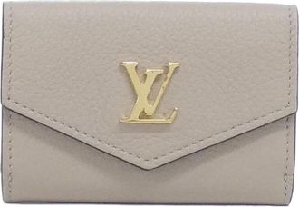 Louis Vuitton Grayish Leather Wallet (Tri-Fold) (Pre-Owned)