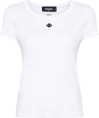 Dsquared2 appliqué-logo cotton T-shirt - women - Cotton - L - White