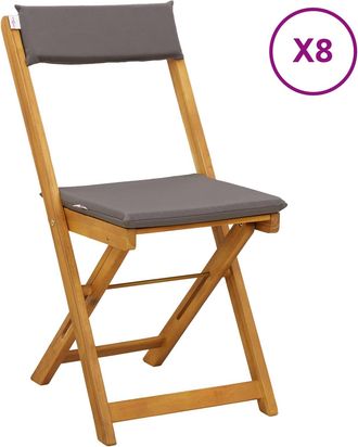 vidaXL Sillas Bistro De Exterior 8 Uds. Gris Oscuro Vidaxl