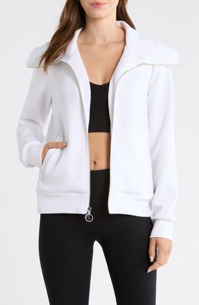 Lord & Taylor Dreamweave Oversize Zip Jacket in Brilliant White at Nordstrom, Size X-Small