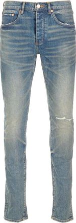 Purple Vintage Knee Blowout Jeans - male - Purple Brand - Slim Fit Jeans - Blue - W31 - Jeans