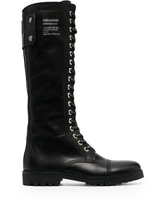 Zadig&Voltaire leather knee-high boots - Black