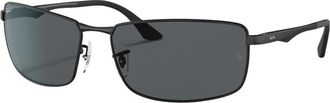 Ray-Ban Vierkante zonnebril - unisex - Zonnebrillen - Zwart - 61 MM - Leer - Accessoires