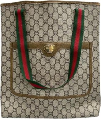 Gucci Pre-owned Borsa Tote in Tela GG Plus GG Supreme e Pelle - - Pre-owned - Donna - Marrone - ONE SIZE
