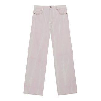 Ganni Straight Jeans, female, Pink, Size: W26 Pink Washed Izey Jeans