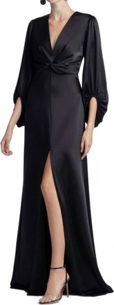 Sachin & Babi Jenny Satin Crepe Gown In Black