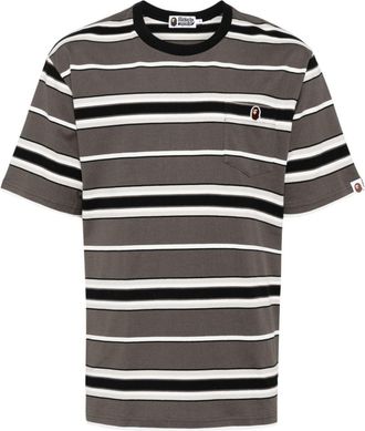 A Bathing Ape stripe T-shirt - men - Cotton - M - Black