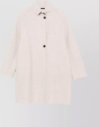 Harris Wharf London wool high neck coat with side pockets