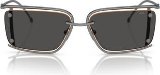 Diesel 57mm Rectangular Sunglasses in Shiny Gunmetal /Dark Grey at Nordstrom