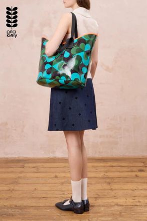 Orla Kiely Womens Green Large Lightweight Tote Bag With Patterned Design And Dual Handles - One Size