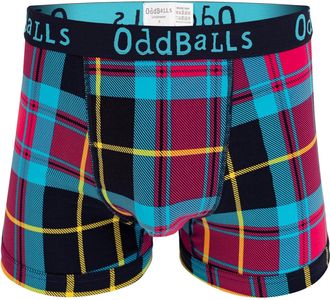 Oddballs | Mens Boxers | 1 Pack | Classic Fit | Mens Underwear | Hipster Boxer Shorts | Cotton Boxers | Elastic Waistband | Tartan | 3XL-Large