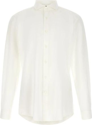 HUGO BOSS Shirts - Heren - Zakelijke Overhemden - Wit - 5XL - Katoen - Overhemden