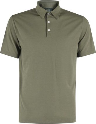 Zanone Polo Shirts, male, Green, Size: 3XL Polo Shirt