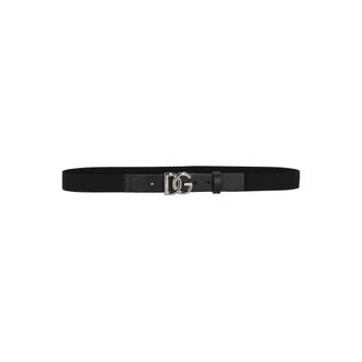 Dolce & Gabbana Accessoires, unisex, Zwart, L, Leer, Cintura Logata