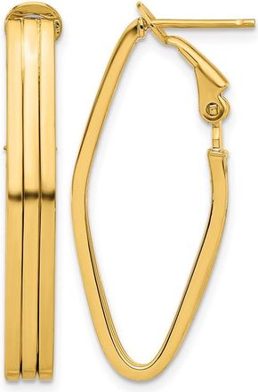 Diamond2Deal 14K Yellow Gold Omega Back Hoop Earrings