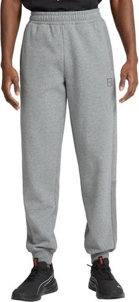 Puma Mens Fleece Jogger Pants - Midweight Athletic Sweatpants with Drawstring Waist, Ribbed Cuffs, and Side Pockets, Gray, Large