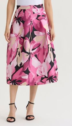 Ming Wang x Family Savvy Fit-N-Flare Tie-Waist Woven Maxi Dress in Carmine Rose/pink at Nordstrom, Size X-Small