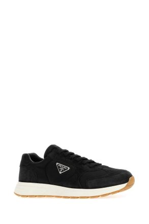 Prada Mens Black Re-Nylon And Suede Sneakers Nero