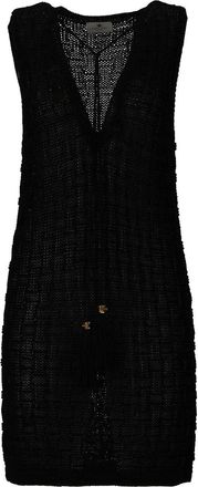 Elisabetta Franchi Sleeveless Open Weave Knit Dress