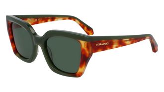 Ferragamo Green Butterfly Ladies Sunglasses SF2035S 335 52