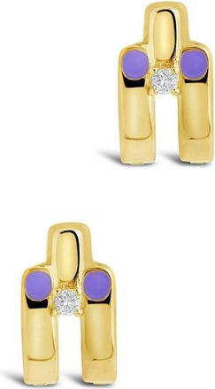 Sterling Forever Zella Huggie Hoops In Gold