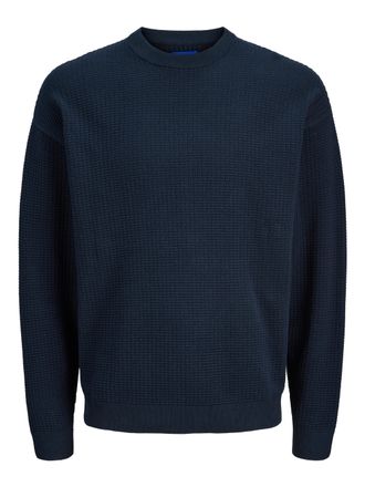 Jack & Jones Strickpullover JACK & JONES JORGREENE KNIT STRUCTURE CREW NECK CA, Herren, Gr. XS, sky captain, Strick, Obermaterial: 100% Baumwolle, unifarben, relax