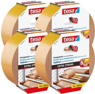 OEM Cinta Adhesiva Para Alfombras Tesa De Doble Cara Extrafuerte, 25 M X 50 Mm, Muy Resistente (x4)