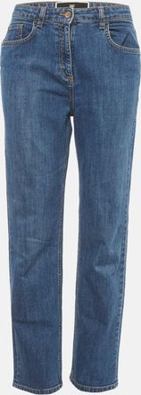 Elisabetta Franchi Blue Faded Denim Skinny Jeans M/waist
