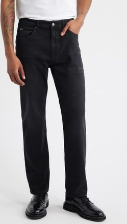 BOSS Ogden Straight Leg Jeans in Black at Nordstrom, Size 29 X 32