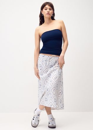 Twik Womens Linen blend midi skirt