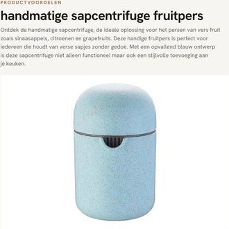 OEM Dailygoods - Exprimidor Manual - Prensa De Frutas - F&aacute;cil De Limpiar - Azul - Apto Para Limones Y Naranjas - Uso Manual - Com