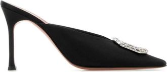 Amina Muaddi Camelia Mule 90 - Dames - Muiltjes - Zwart - 37 EU - Leer - Schoenen