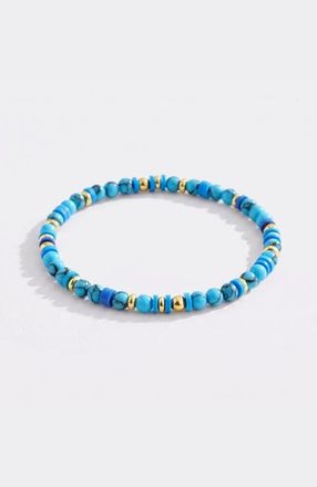 Mint & Lily Stacking Birthstone Beaded Bracelet in December Blue Topaz at Nordstrom, Size 7.5