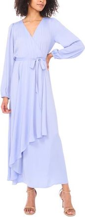 Vince Camuto Wrap Front Long Sleeve Maxi Dress in French Blue at Nordstrom, Size X-Small