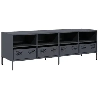 Berkfield Home TV Cabinet Anthracite 135x39x43.5 cm Cold-rolled Steel in Dark Grey