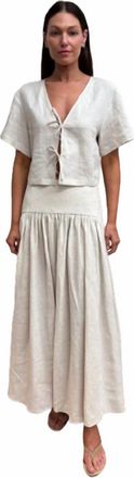 Staud Procida Linen Skirt In Natural