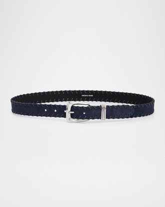 Veronica Beard Arch Suede Whipstitch Belt