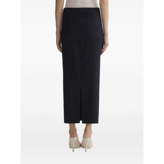 MUGLER High-Waisted Pinstriped Pencil Skirt - Black